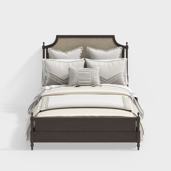 Classic Elegance Bed 3D model