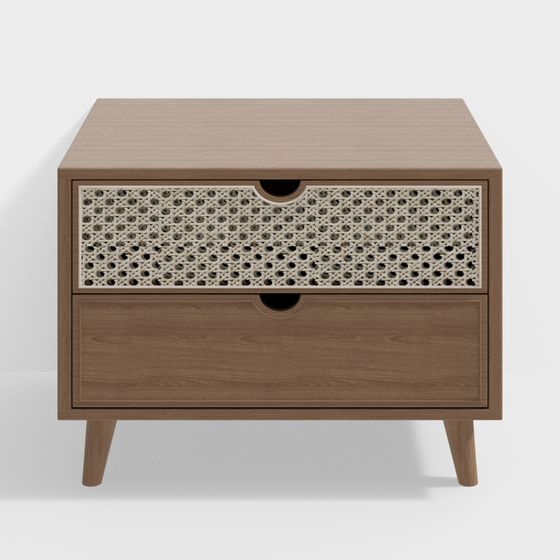 Elegant Low-Polygon Nightstand 3D model