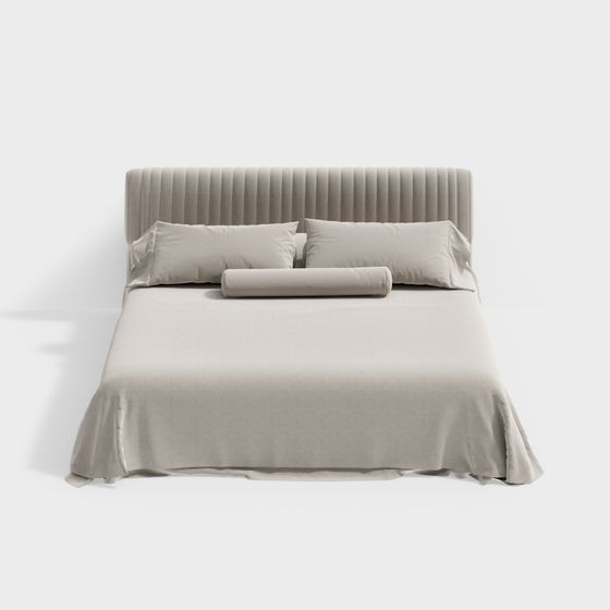 Elegant Low-Poly Bed 3D model for Modern Interiors