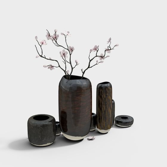 Elegant Oriental Aesthetic 3D Model for Creative Projects