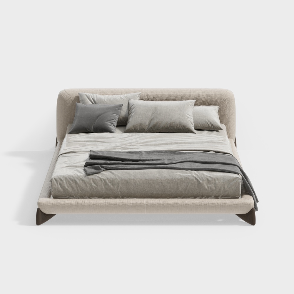 Wabi-sabi style double bed