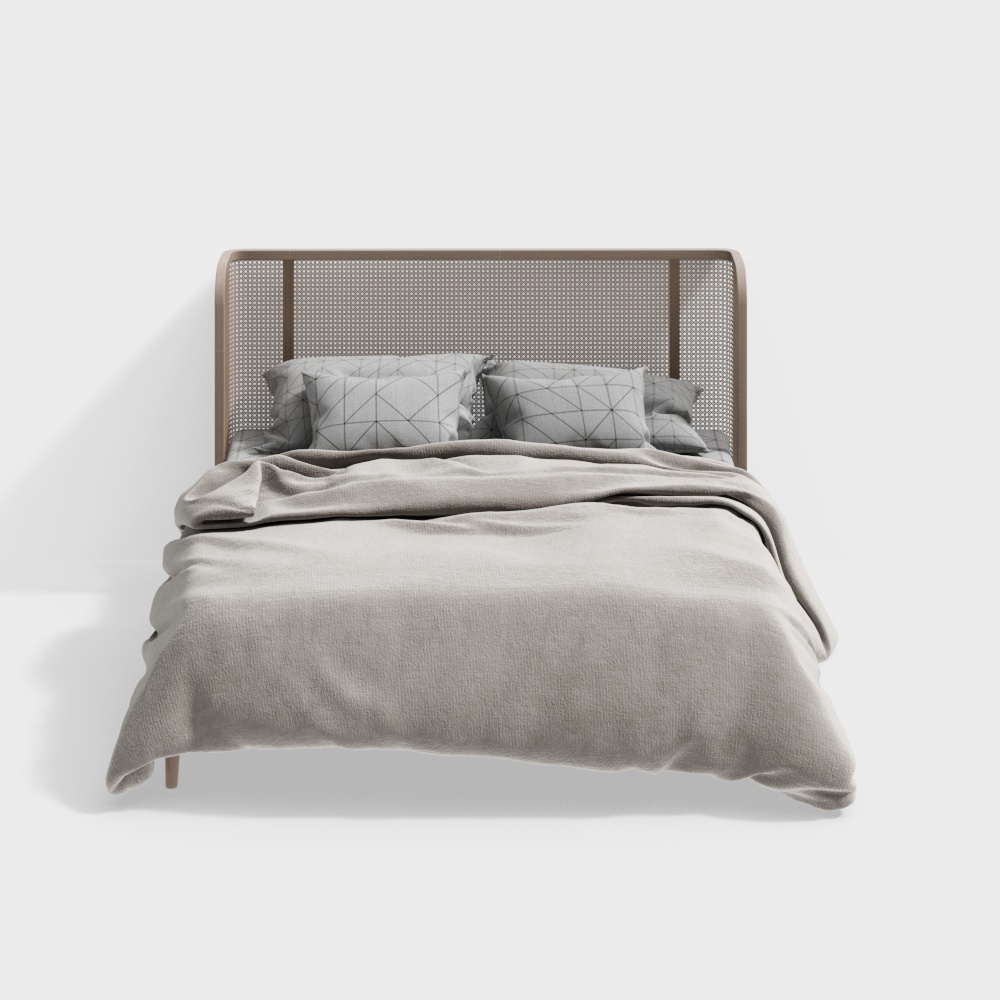 Wabi-sabi style double bed