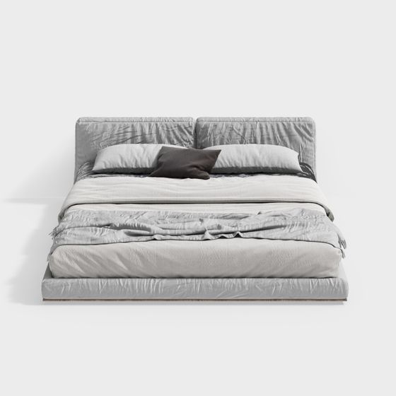 Wabi-sabi style double bed