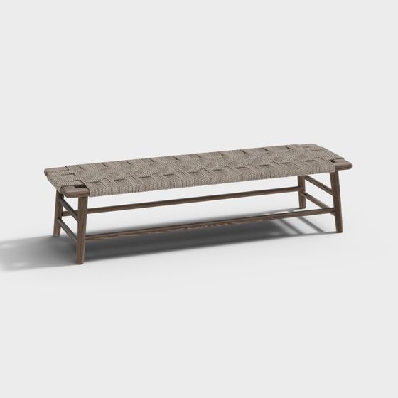 Elegant Woven Bench 3D model for Interior Design