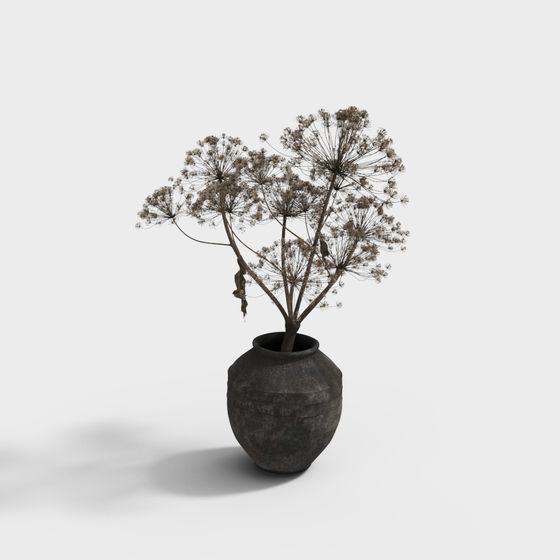 Withered Branch Vase 3D model