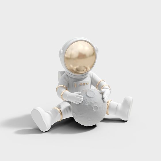 Astronaut with Miniature Moon 3D model