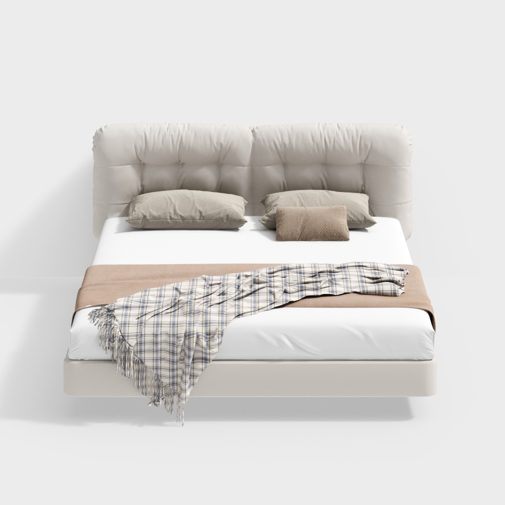 Elegant Modern Bed 3D model