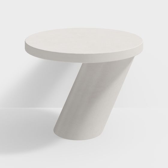Streamlined Concrete Side Table 3D model