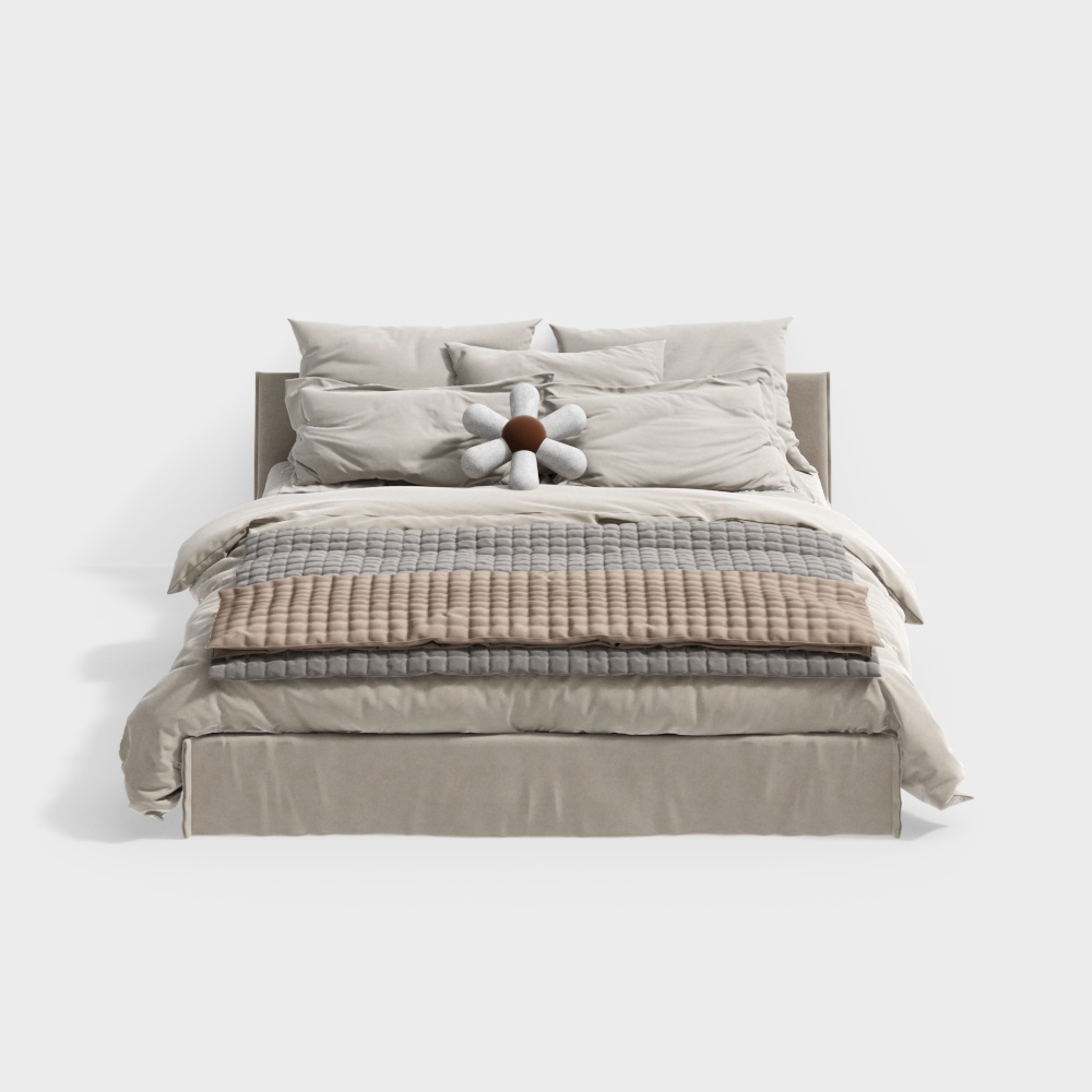 Contemporary Minimalist Bed 3D model