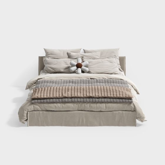 Contemporary Minimalist Bed 3D model