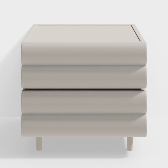 Layered Nightstand 3D model for Modern Interiors