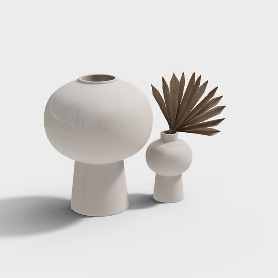 Elegant Low-Poly Ceramic Vase 3D model