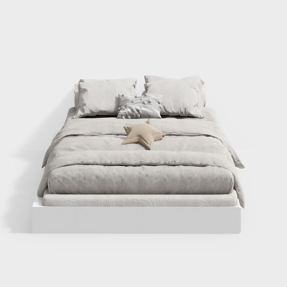 Modern Minimalist Bed 3D model
