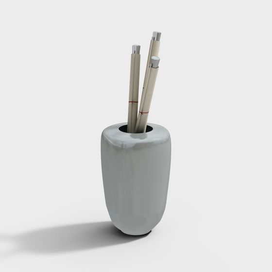 Charming Ceramic Pen Holder 3D model for Creative Projects