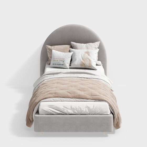 Elegant Low-Poly Bed 3D model for Modern Interiors