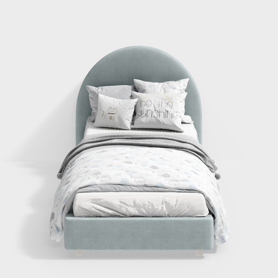 Cozy Low-Polygon Bed 3D model for Dreamy Interiors