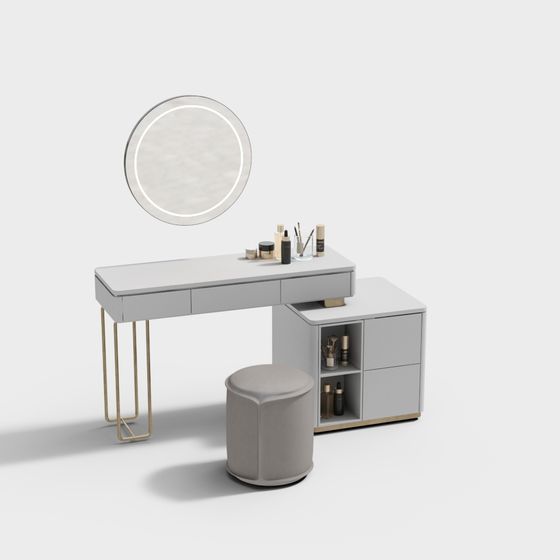 Elegant Minimalist Makeup Table 3D model