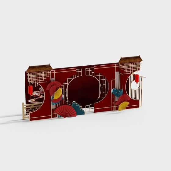 Elegant Traditional Screen 3D model