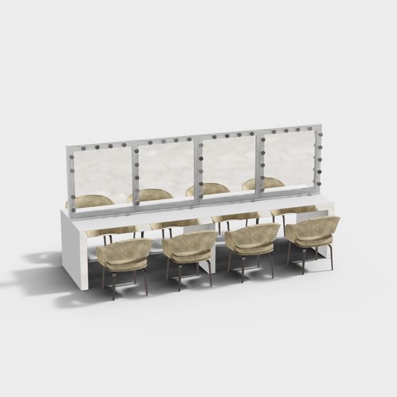 Modern Makeup Bench Area 3D model