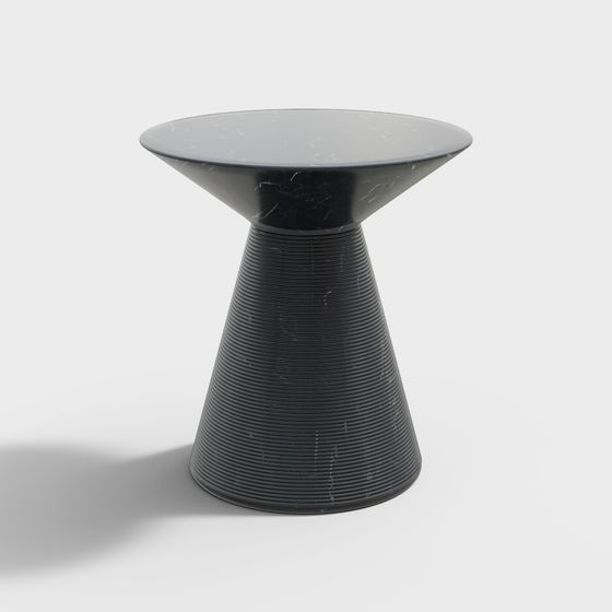 Elegant Cone-Shaped Marble Side Table 3D model