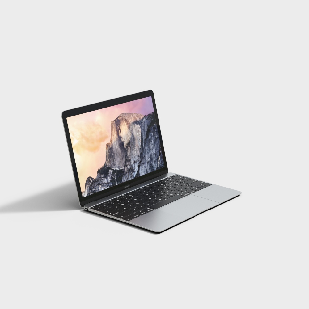 Sleek Laptop 3D Model with Low-Poly Design