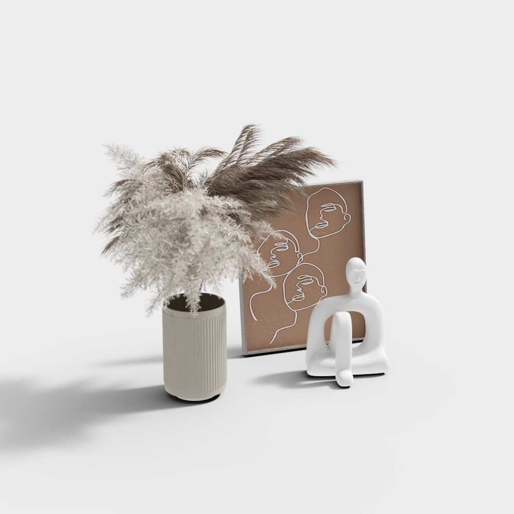 Minimalist White Sitting Sculpture 3D Model – Smooth Curves