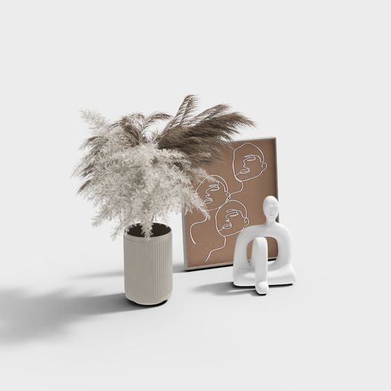 Minimalist White Sitting Sculpture 3D model