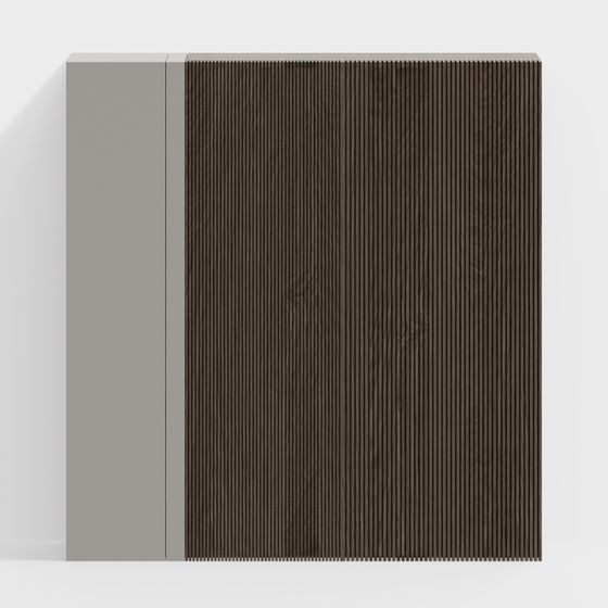 Striped Wooden Screen 3D model