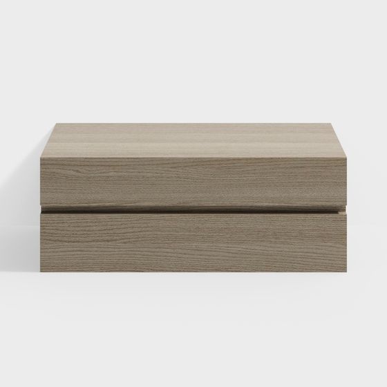 Minimalist Floating Wood Box 3D model