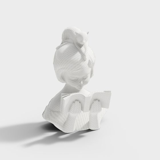 Reading Time Low-Poly 3D Model