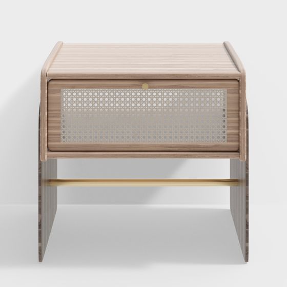 Elegant Vintage-Modern Nightstand 3D model
