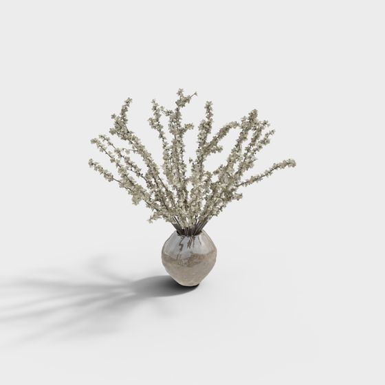 Charming Dry Flower Vase 3D model