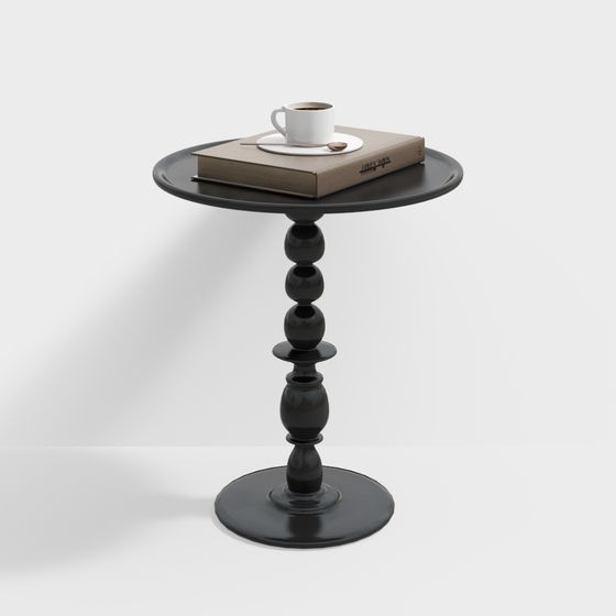 Elegant Low-Poly Round Table 3D model