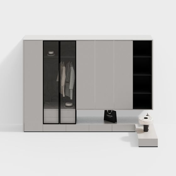 Urban Closet 3D model - Modern Minimalist Wardrobe