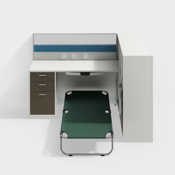 Stylish Low-Poly Office Workstation 3D Model