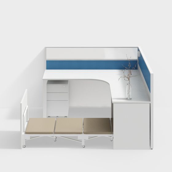Modern Low-Polygon Office Partition 3D model