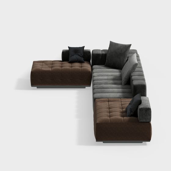Stylish Low Poly Sofa 3D model for Modern Interiors