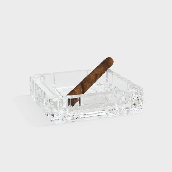 Elegant Crystal Ashtray 3D model for Modern Spaces