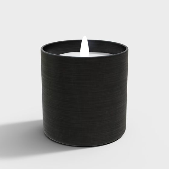 Elegant Black Candle Holder 3D model