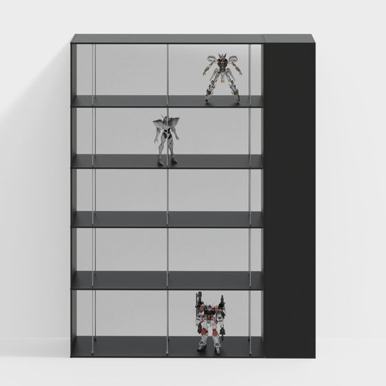 Futuristic Low-Poly Bookshelf 3D model