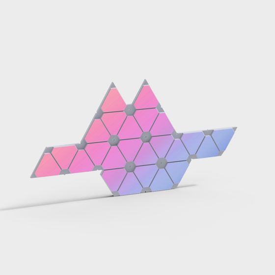 Hexagonal Puzzle Board 3D model with Low Poly Aesthetic