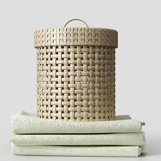 Low Poly Woven Basket 3D model