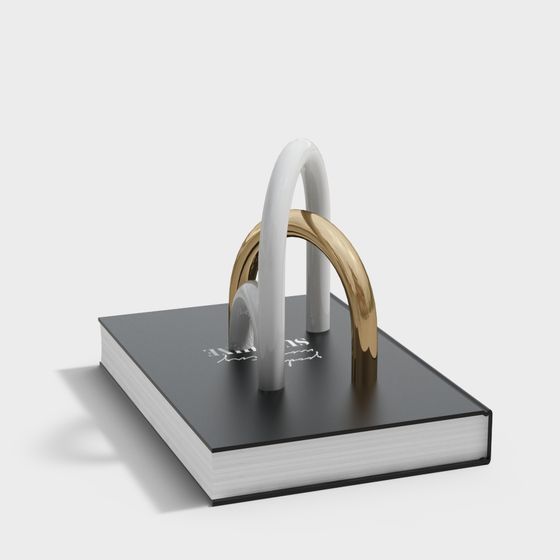 Artistic Bookshelf Low-Poly 3D model