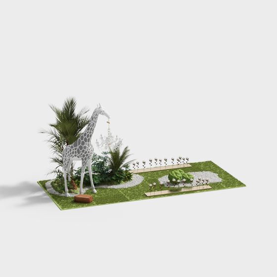 Elegant Low-Poly Giraffe 3D Model for Creative Projects