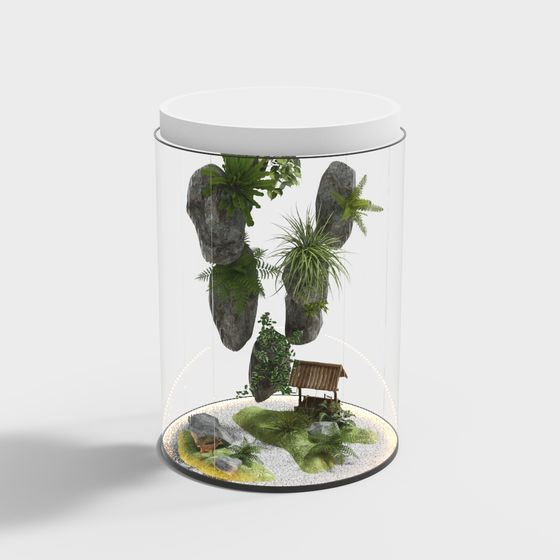 Glass Eco Bottle 3D model - Nature Meets Modern Aesthetics