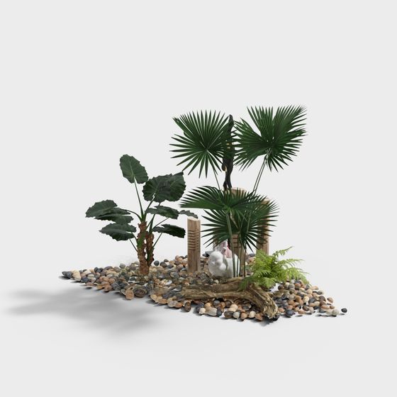 Natural Path 3D model - Low Poly Landscape