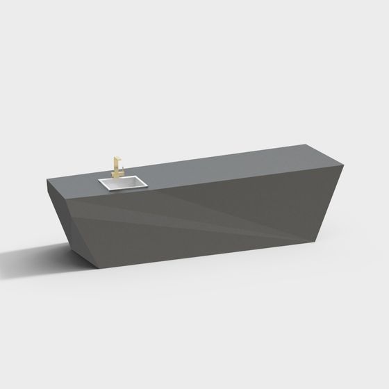 Stylish Geometric Bathtub 3D model for Modern Spaces