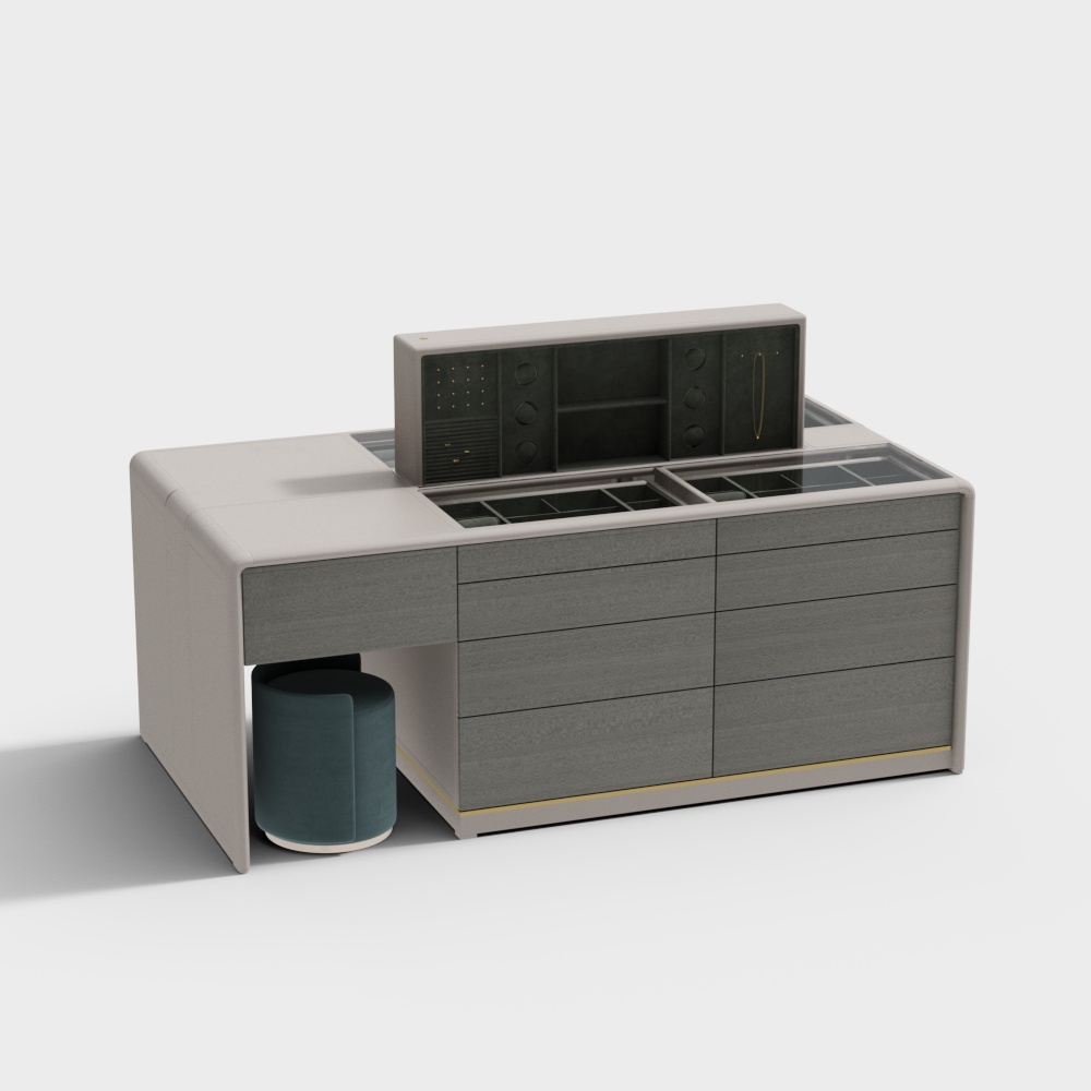 Îlot central pour vêtements et accessoires modernes