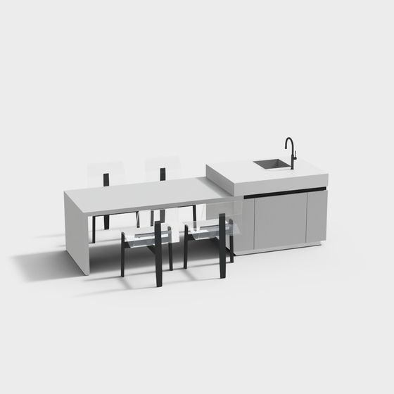 Stylish Urban Kitchen 3D model