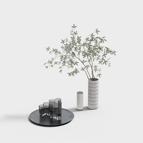 Urban Oasis Low-Poly 3D Model